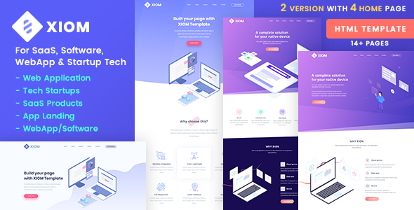 WebApp and Startup Tech HTML Template, Software, XIOM – SaaS