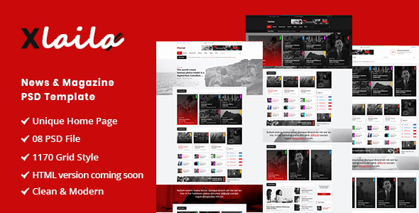 Xlaila - Magazine & Newspaper PSD Template