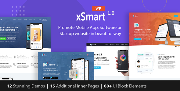 XSmart - App landing WordPress Theme