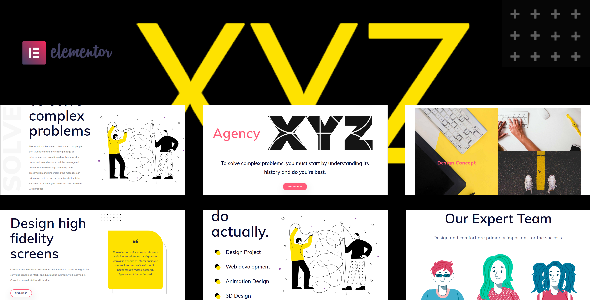 XYZ - Creative Digital Agency Business WordPress Elementor Template Kit