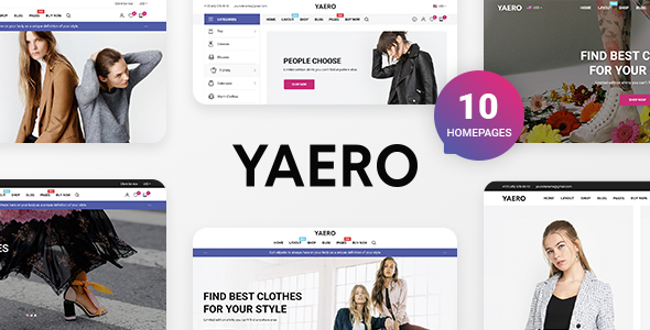 Yaero - Responsive eCommerce PSD Template