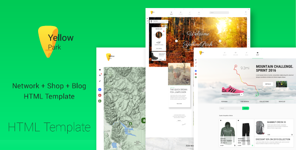 Shop and Blog HTML5 Template, YellowPark - Social Network