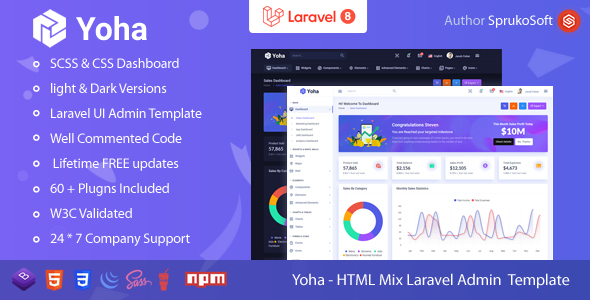 Yoha  – Laravel Dashboard Template