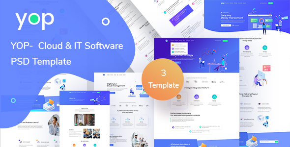 Yop  – Cloud &  IT Software PSD Template