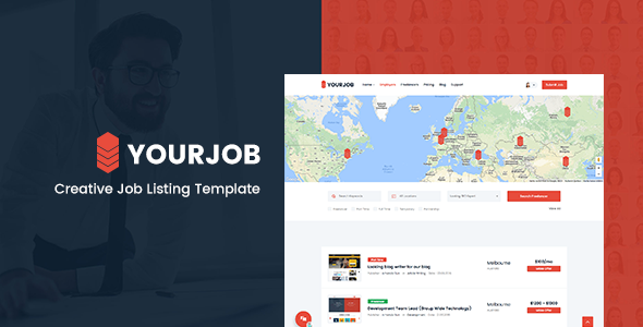 Job Portal Directory Responsive Site Template, YourJob | Job Listing