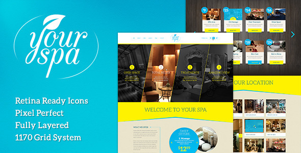 Your Spa - Health/Beauty One Page PSD Template