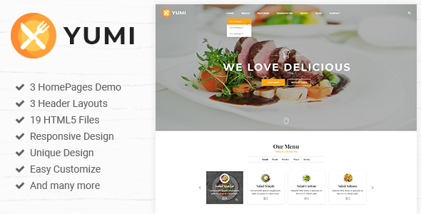 Yumi | Restaurant PSD Template