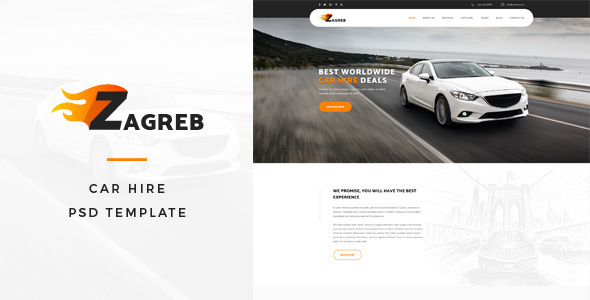 Zagreb : Car Hire PSD Template