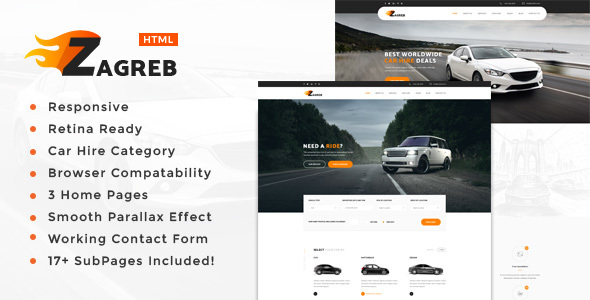 Zagreb - Limousine / Transport / Car Hire Template