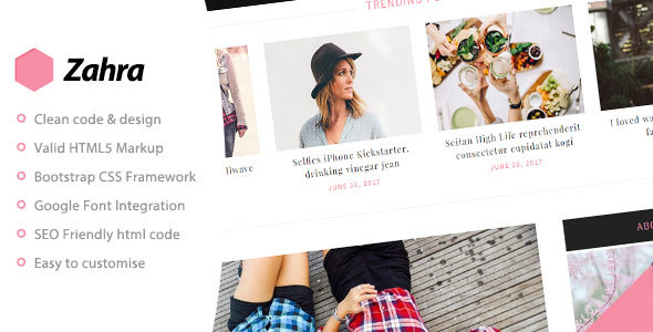 Zahra - Personal Blog Template