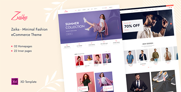 Zaika - Minimal Ecommerce XD Template