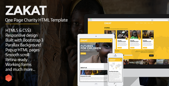 Zakat - One Page Charity HTML Template