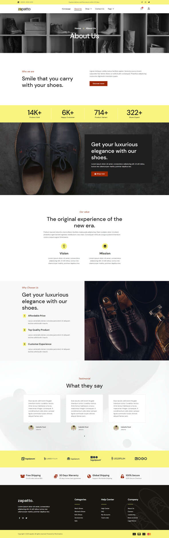 Zapatto - Shoes Store WooCommerce Elementor Template Kit