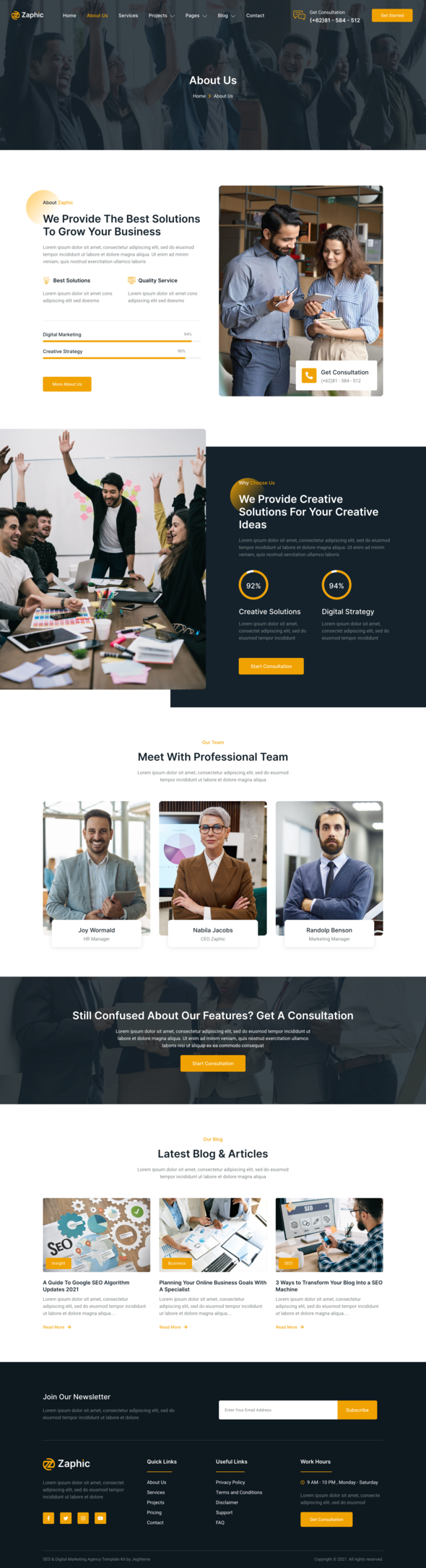 Zaphic - SEO & Digital Marketing Agency Elementor Template Kit