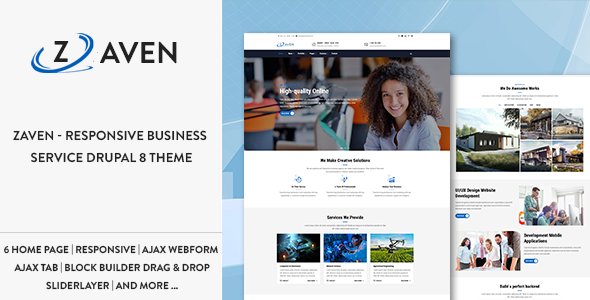 Zaven - Responsive Business Service Drupal 8.8 Theme