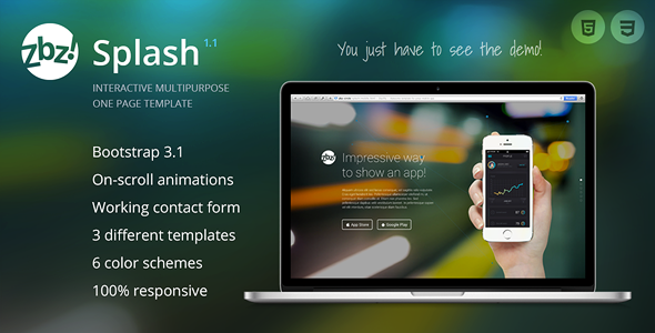 Zbz! Splash — Interactive One-Page Template