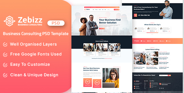 Zebizz - Business Consulting PSD Template