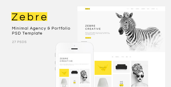 Zebre - Minimal Agency & Portfolio PSD Template