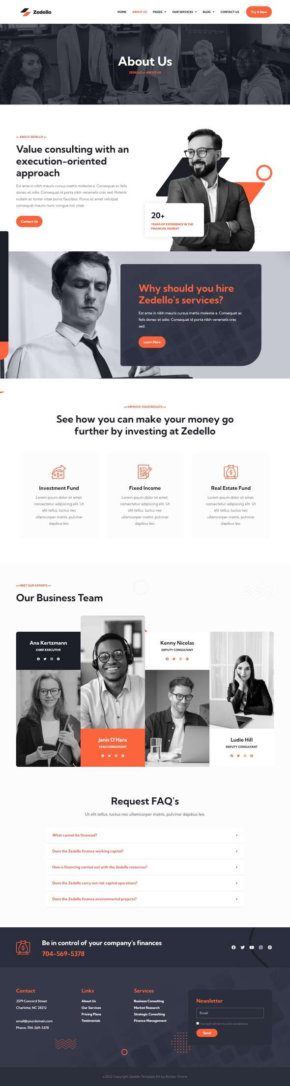 Zedello - Consultant & Finance Business Elementor Template Kit