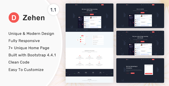 Zehen - Landing Page Template