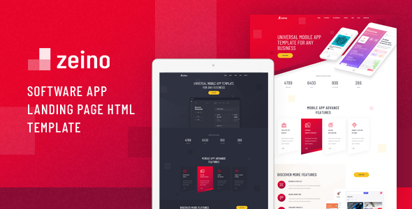 Zeino - Software App Landing Page HTML Template