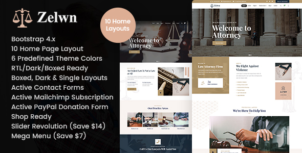 Zelwn - Lawyer Attorney HTML