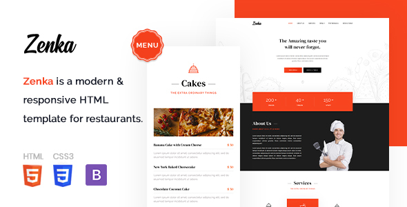 Zenka - Responsive Restaurant HTML Template