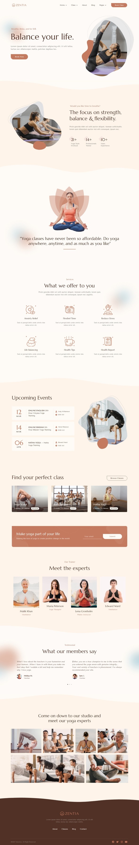 Zentia | Yoga Teacher & Studio Elementor Template Kit