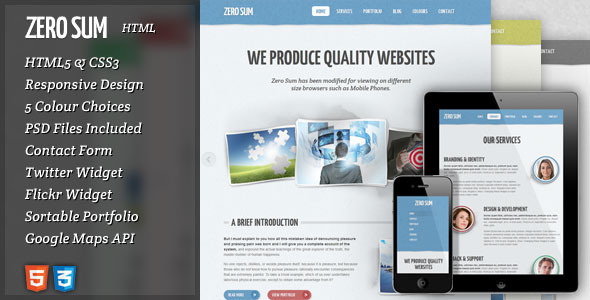 Zero Sum - HTML Responsive Template