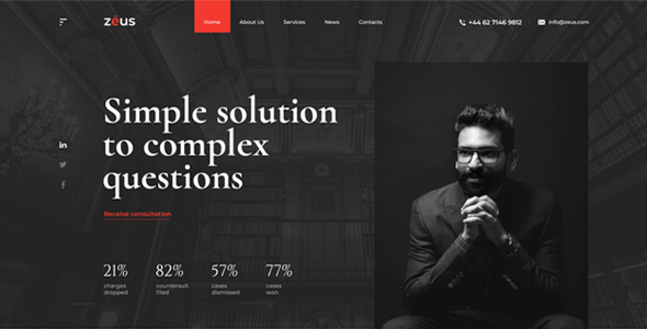 Zeus - Lawyers and Law Firm PSD Template