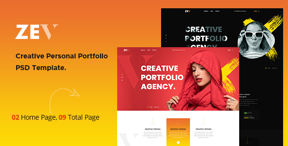 Zev - Creative Personal Portfolio PSD Template.