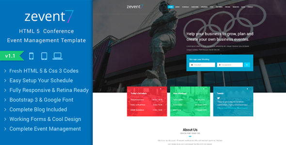 Zevent - Conference & Event Responsive Html Template