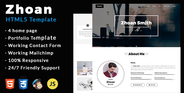 Zhoan - Personal Portfolio Template