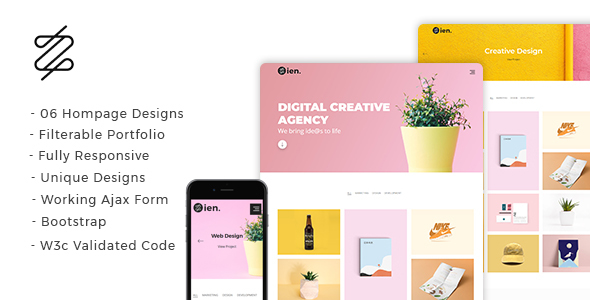 Zien - Creative Portfolio Landing Page