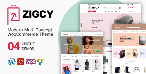 MultiConcept WooCommerce Theme, Zigcy - Modern