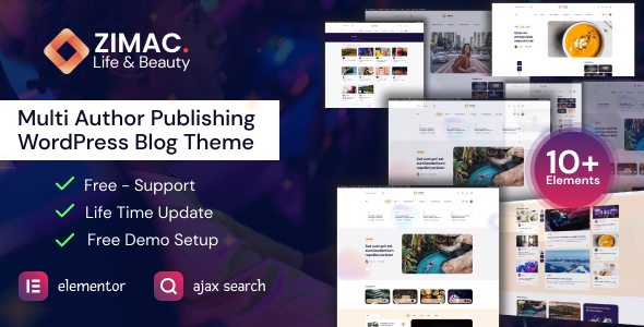 Zimac - Multi Author Publishing WordPress Theme