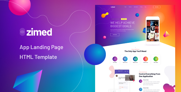 Zimed - App Landing Page HTML Template