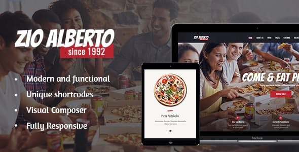 Cafe & Bistro WordPress Theme, Zio Alberto | Pizza Restaurant