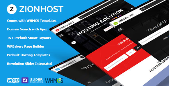 WHMCS and Corporate Business WordPress Theme, ZionHost - Web Hosting