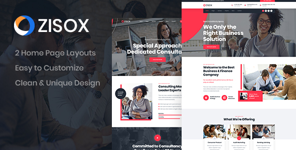 Zisox - Business PSD Template