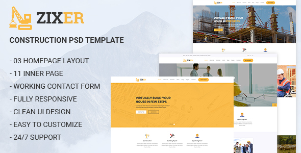 ZIXER - Construction Building Company Template