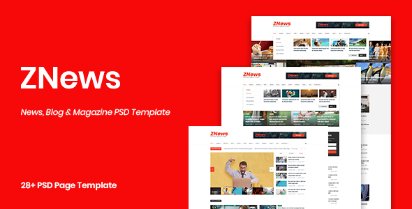 Blog & Magazine PSD Template, ZNews - News