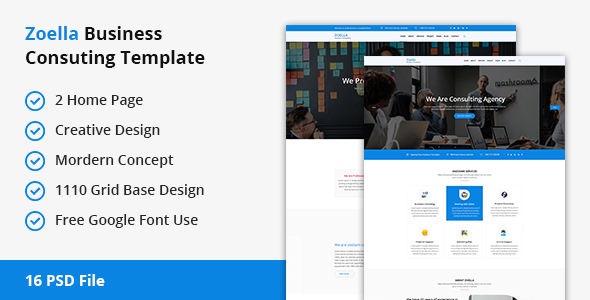 Zoella-Consulting Business Multipurpose PSD Template