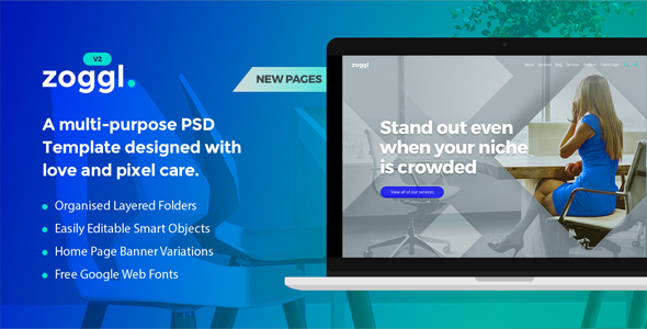 Zoggl - Multi-purpose Website PSD