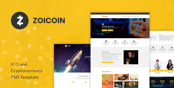 ICO and Cryptocurrency PSD Template, Zoicoin - Bitcoin