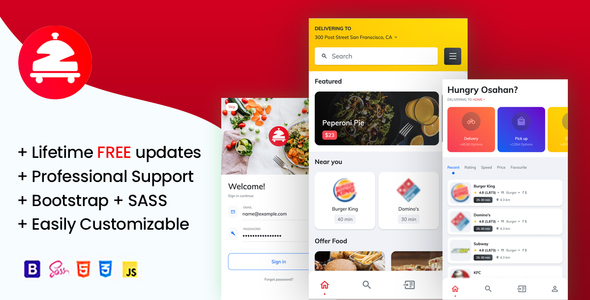 Bars Mobile Template, Fast Food, Restaurants, Zomoto - Food Order Directory