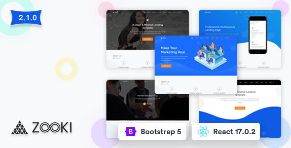 Zooki - ReactJs Landing Page Template