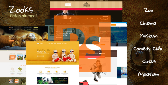 Circus & Aquarium HTML5 Template, Comedy Club, Museum, Cinema, Zooks - Zoo