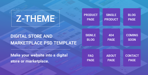 Z-Theme  | Digital Store and Marketplace PSD Template