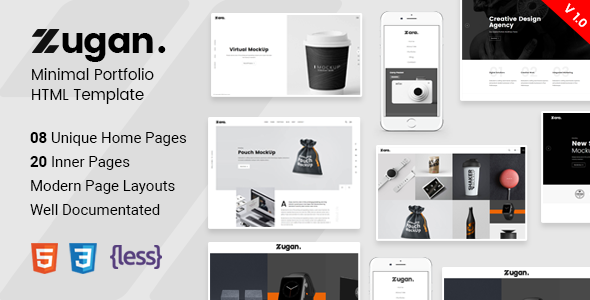 Zugan - Minimal Portfolio Bootstrap 4 Template